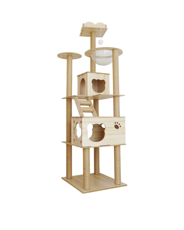 Luxury durable wood cat tree